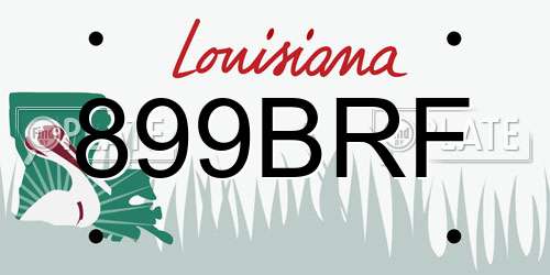 899BRF Louisiana License Plate