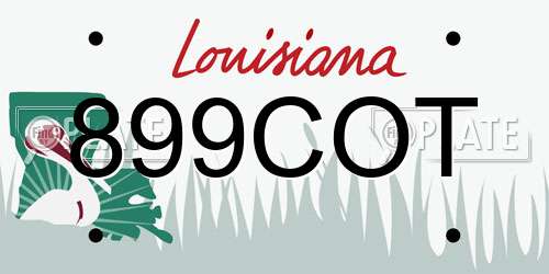 899COT Louisiana License Plate