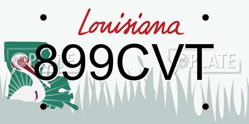 899CVT Louisiana License Plate