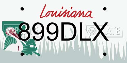 899DLX Louisiana License Plate