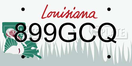 899GCQ Louisiana License Plate