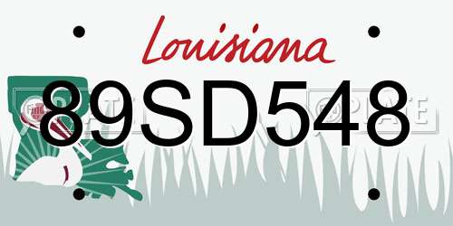 89SD548 Louisiana License Plate