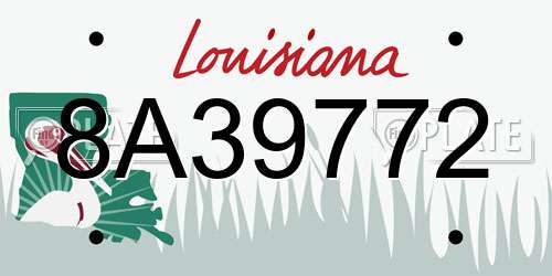 8A39772 Louisiana License Plate