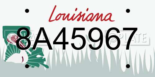 8A45967 Louisiana License Plate