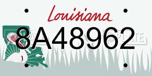 8A48962 Louisiana License Plate