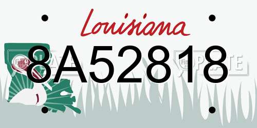 8A52818 Louisiana License Plate
