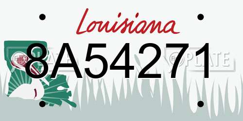 8A54271 Louisiana License Plate