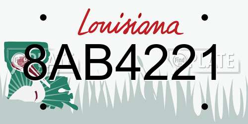 8AB4221 Louisiana License Plate