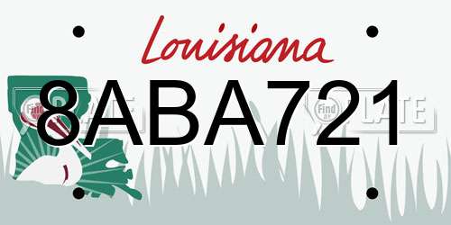 8ABA721 Louisiana License Plate