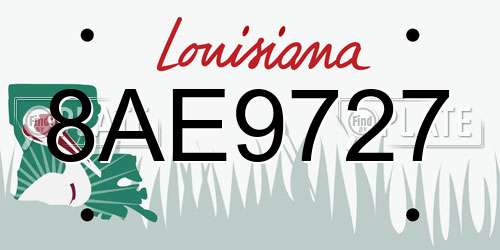 8AE9727 Louisiana License Plate
