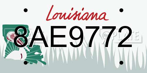 8AE9772 Louisiana License Plate