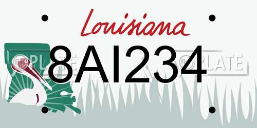 8AI234 Louisiana License Plate