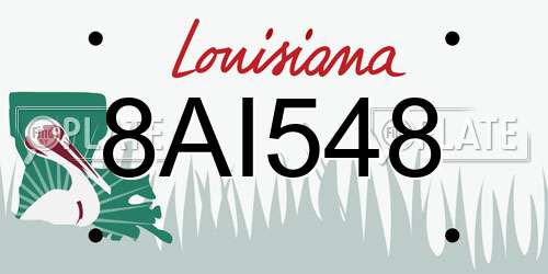 8AI548 Louisiana License Plate