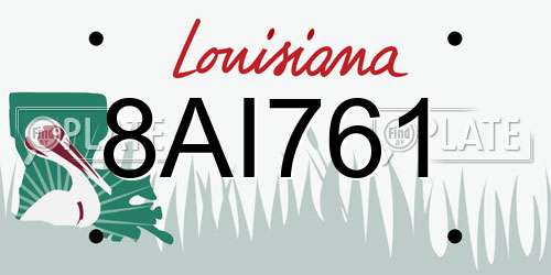 8AI761 Louisiana License Plate