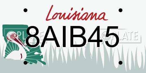 8AIB45 Louisiana License Plate