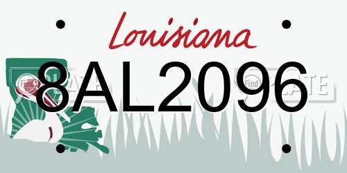 8AL2096 Louisiana License Plate