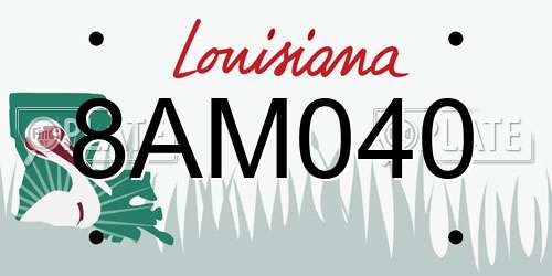 8AM040 Louisiana License Plate