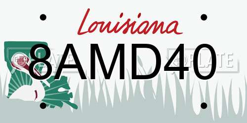 8AMD40 Louisiana License Plate