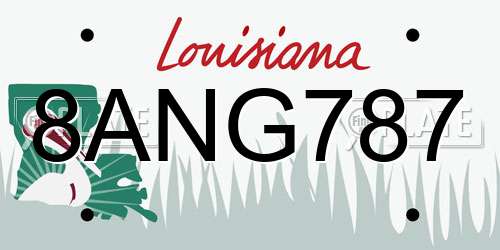 8ANG787 Louisiana License Plate