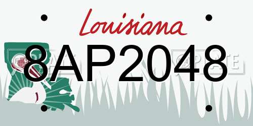 8AP2048 Louisiana License Plate