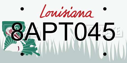 8APT045 Louisiana License Plate