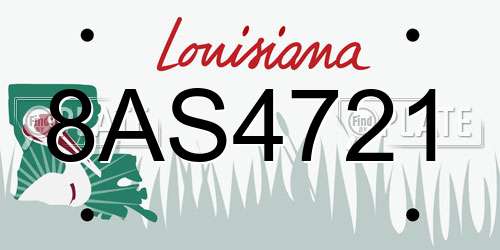 8AS4721 Louisiana License Plate