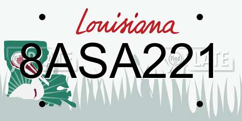 8ASA221 Louisiana License Plate