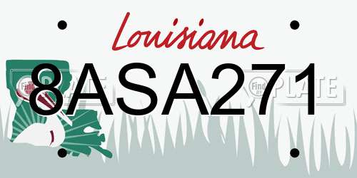 8ASA271 Louisiana License Plate