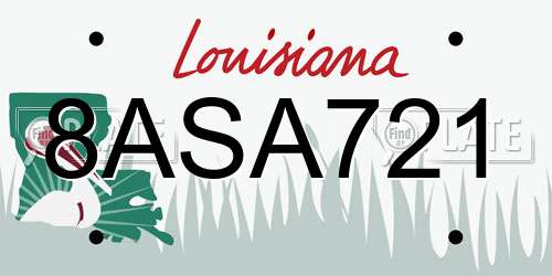 8ASA721 Louisiana License Plate