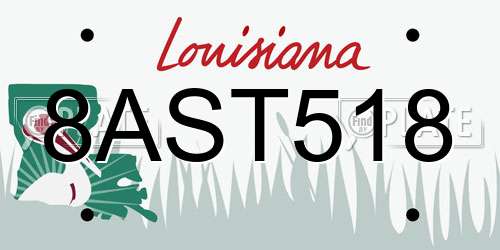 8AST518 Louisiana License Plate