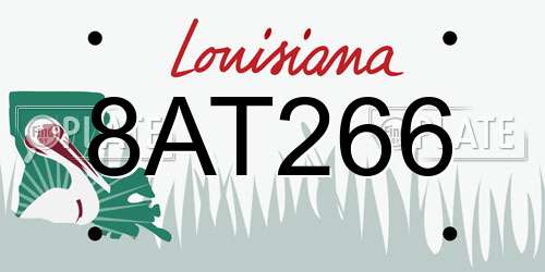 8AT266 Louisiana License Plate