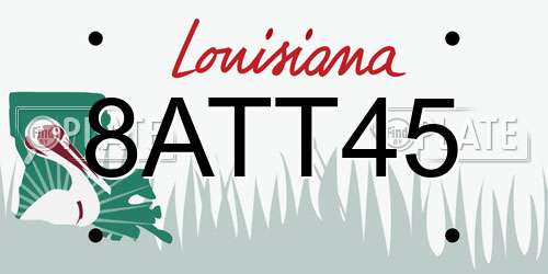 8ATT45 Louisiana License Plate