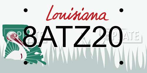 8ATZ20 Louisiana License Plate