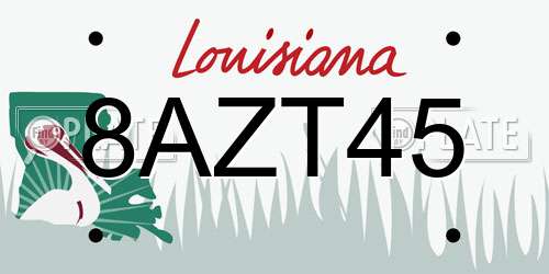 8AZT45 Louisiana License Plate
