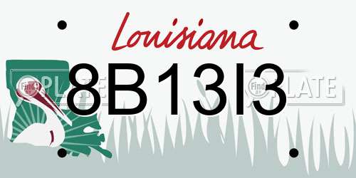 8B13I3 Louisiana License Plate