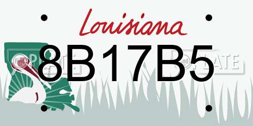 8B17B5 Louisiana License Plate