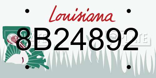 8B24892 Louisiana License Plate