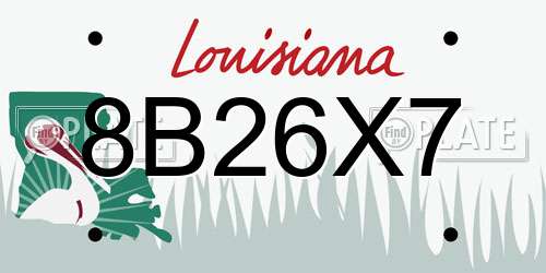 8B26X7 Louisiana License Plate