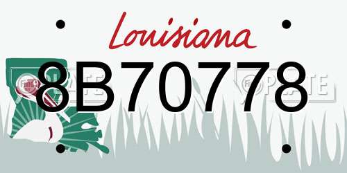 8B70778 Louisiana License Plate