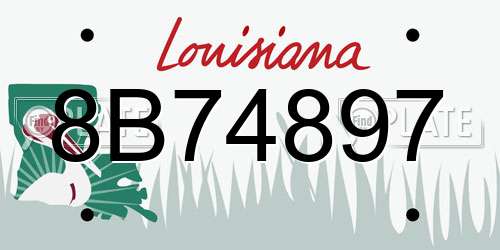 8B74897 Louisiana License Plate
