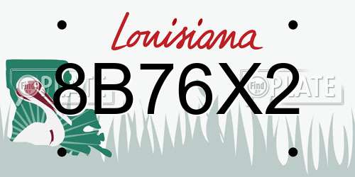 8B76X2 Louisiana License Plate