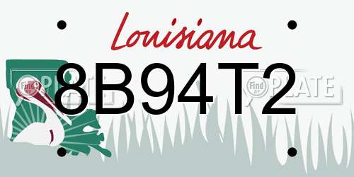 8B94T2 Louisiana License Plate