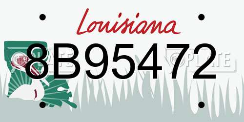 8B95472 Louisiana License Plate