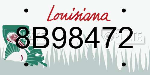 8B98472 Louisiana License Plate
