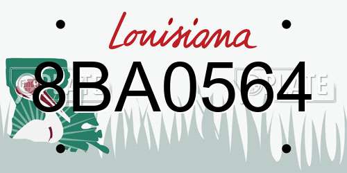 8BA0564 Louisiana License Plate