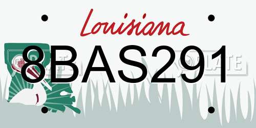 8BAS291 Louisiana License Plate