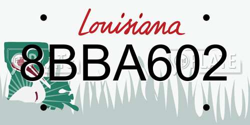 8BBA602 Louisiana License Plate