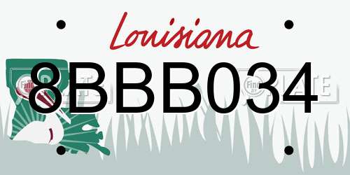8BBB034 Louisiana License Plate