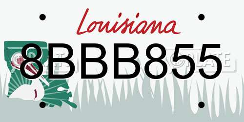 8BBB855 Louisiana License Plate