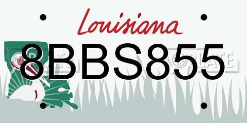 8BBS855 Louisiana License Plate